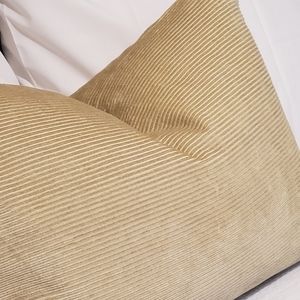 Classic Corduroy Neutral Cream Beige Accent Upholstery Throw Pillow Covers
